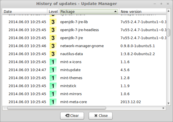 History of updates - Update Manager_067